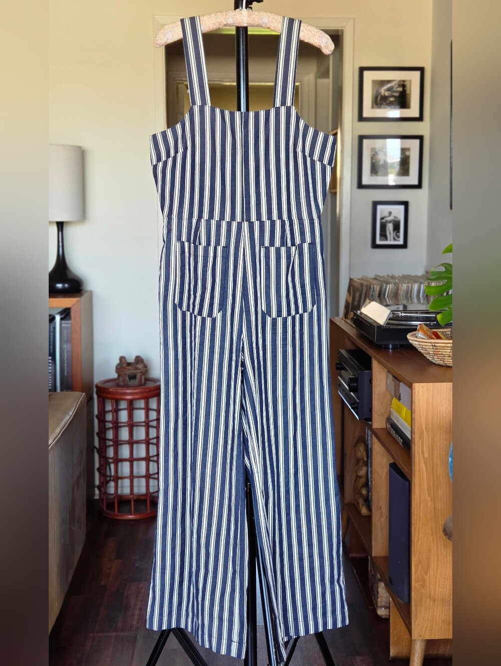 ROLLA'S Navy and White Sailor Striped Wide-Leg Jumpsuit